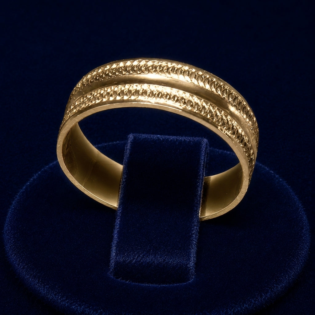 Rope-Textured Dome Band Ring By Shaped Jewelers