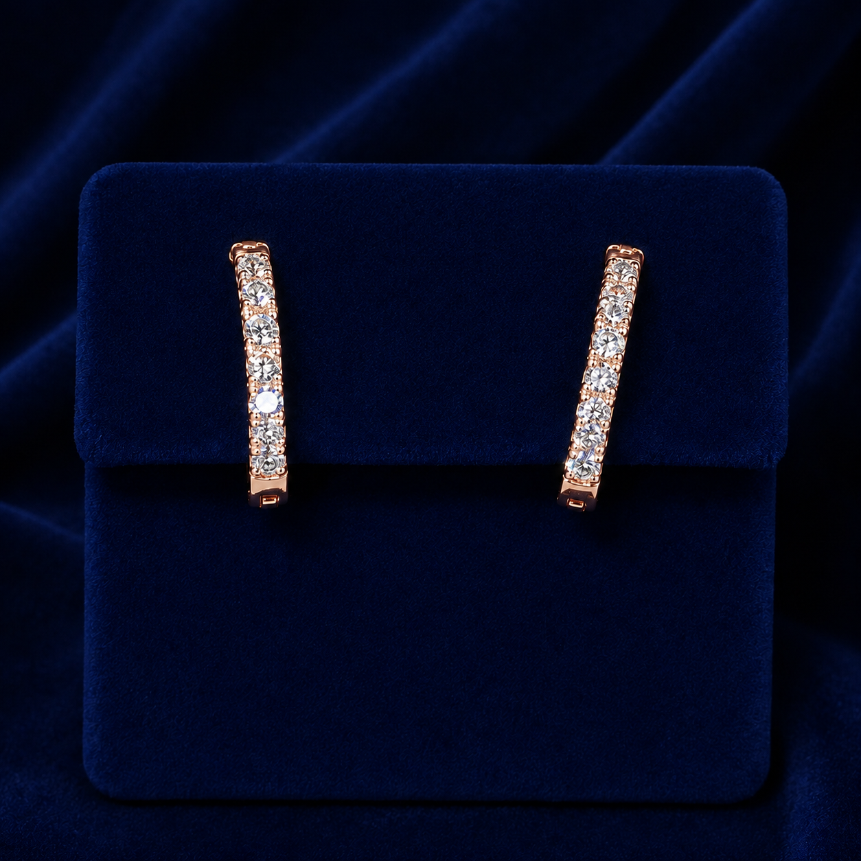 Round-Cut Pave Huggie Hoop Earrings By Shaped Jewelers