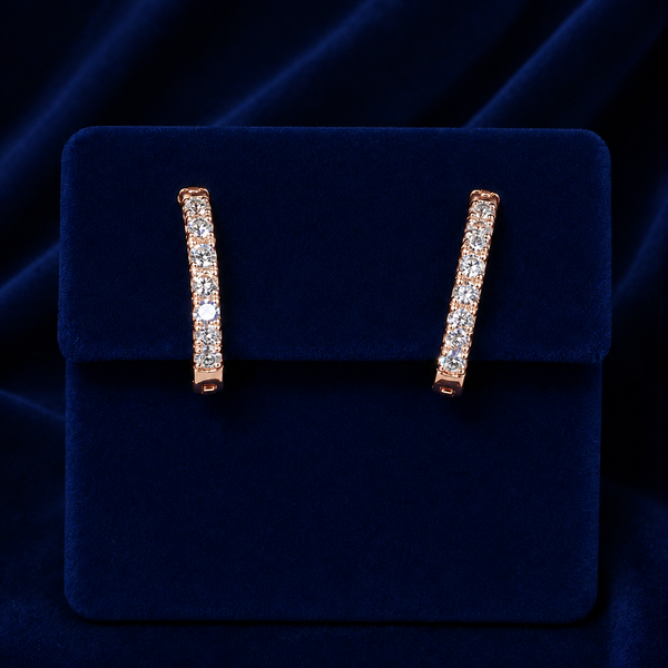Round-Cut Pave Huggie Hoop Earrings By Shaped Jewelers
