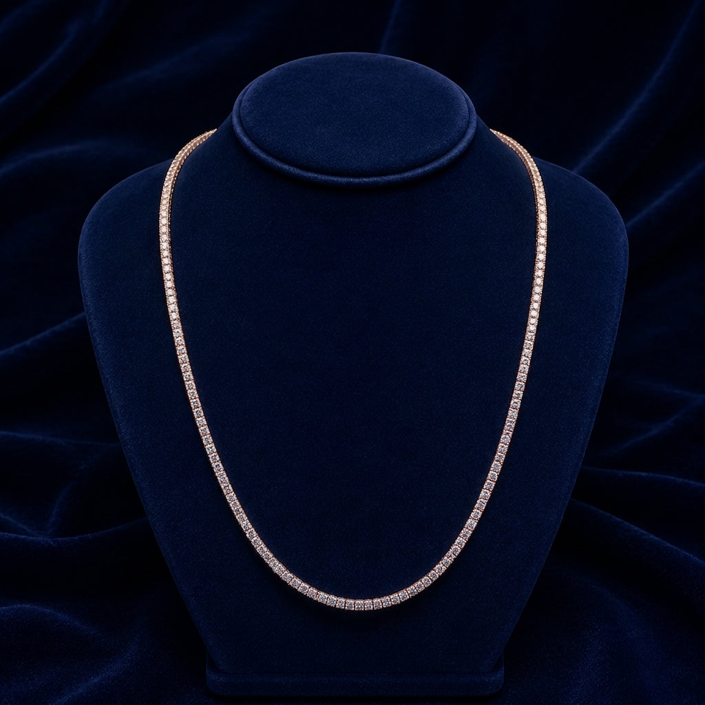 Slim Moissanite Tennis Chain By Shaped Jewelers