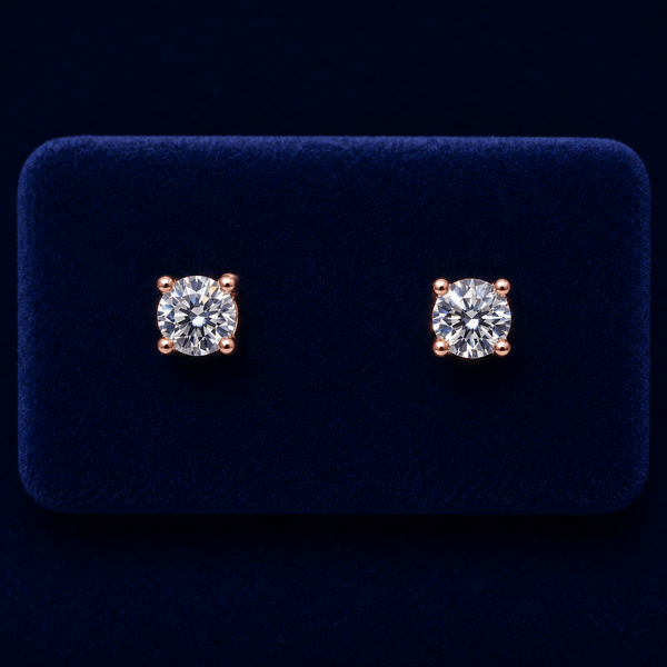 Small Round Solitaire Stud Earrings
