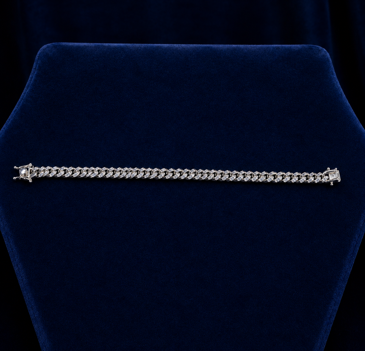 Two-Tone Diamond-Cut & Diamond-Dust Miami Cuban Bracelet By Shaped Jewelers